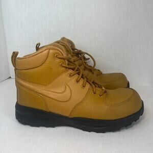 Nike Manoa Leather GS Boots Wheat Brown Black Kids Youth Size 6.5Y